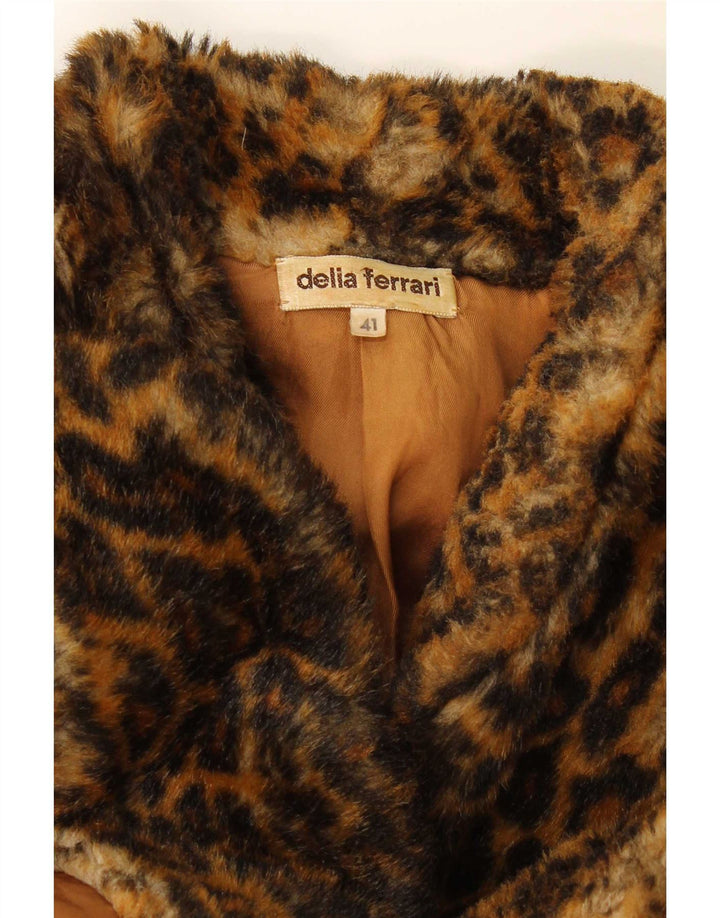 Delia Ferrari Veste Oversize Femme IT 41 Marron Moyen Imprimé Animal