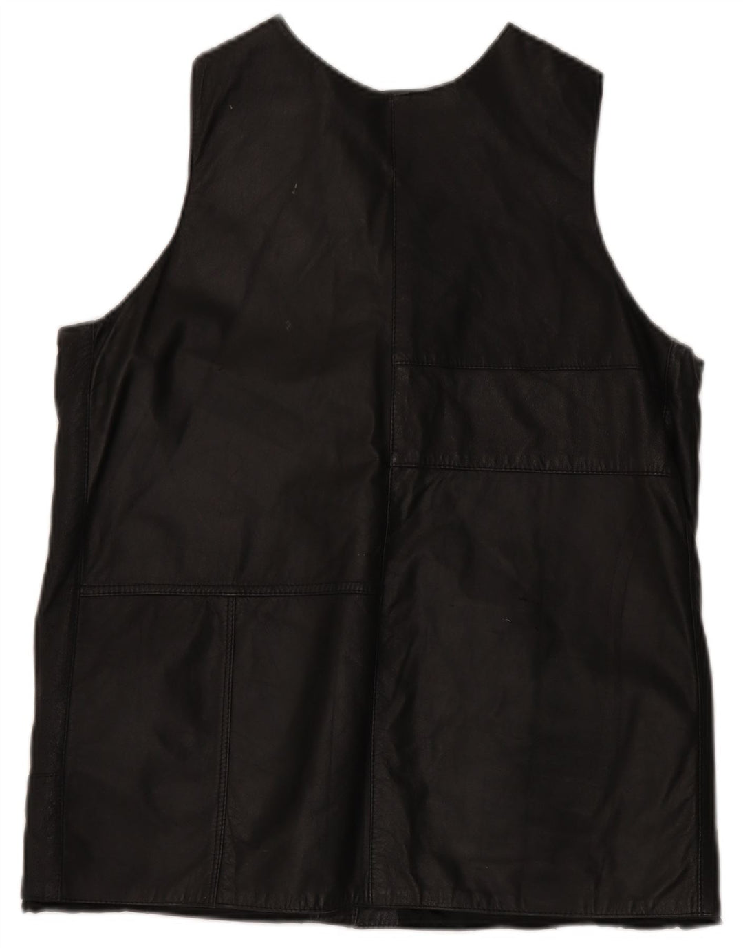 gilet en cuir femme vintage UK 14 Moyen Noir