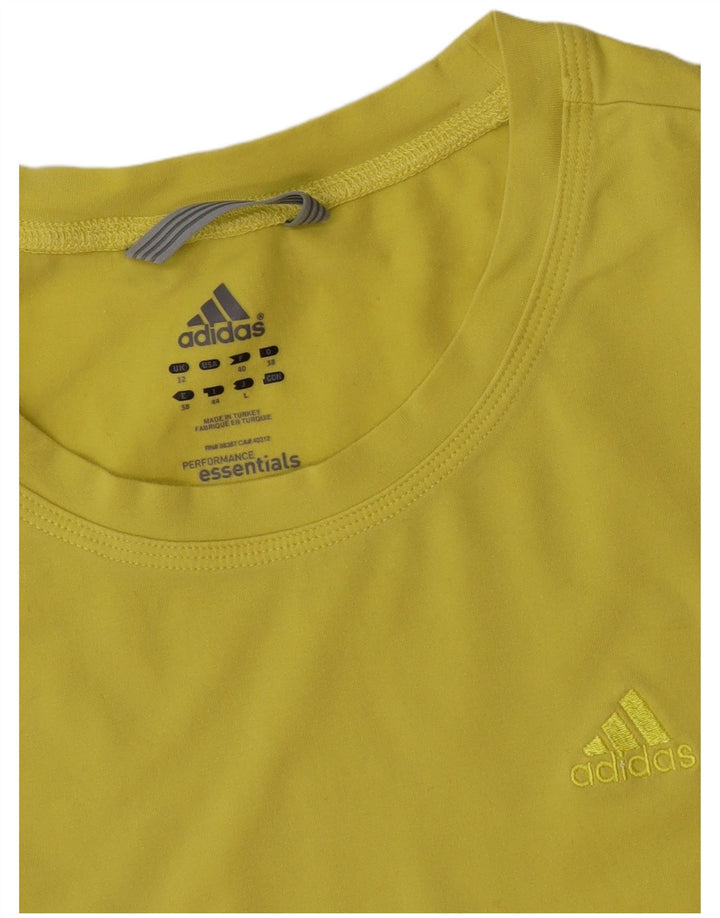 Adidas T-shirt pour femme UK 12 Jaune moyen