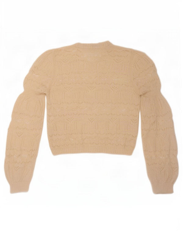 Zara Pull court à col bateau pour femme UK 14 Medium Off White