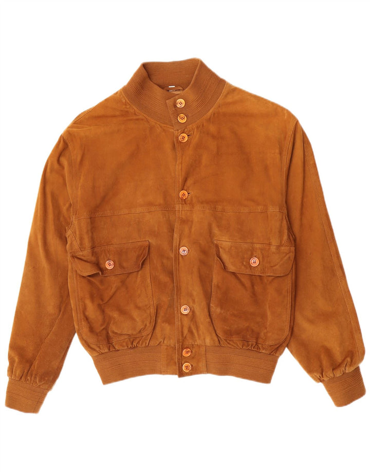 Essebi Veste Bomber En Daim Homme EU 50 Grand Cuir Beige