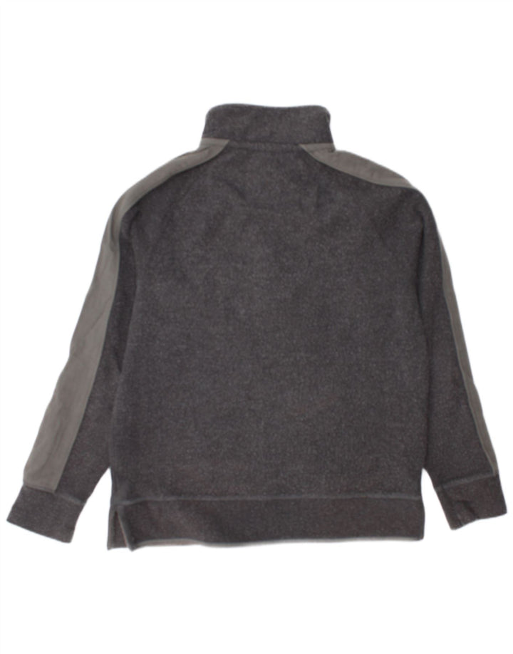 Fat Face Sweat-shirt col zippé pour homme en coton color block gris moyen