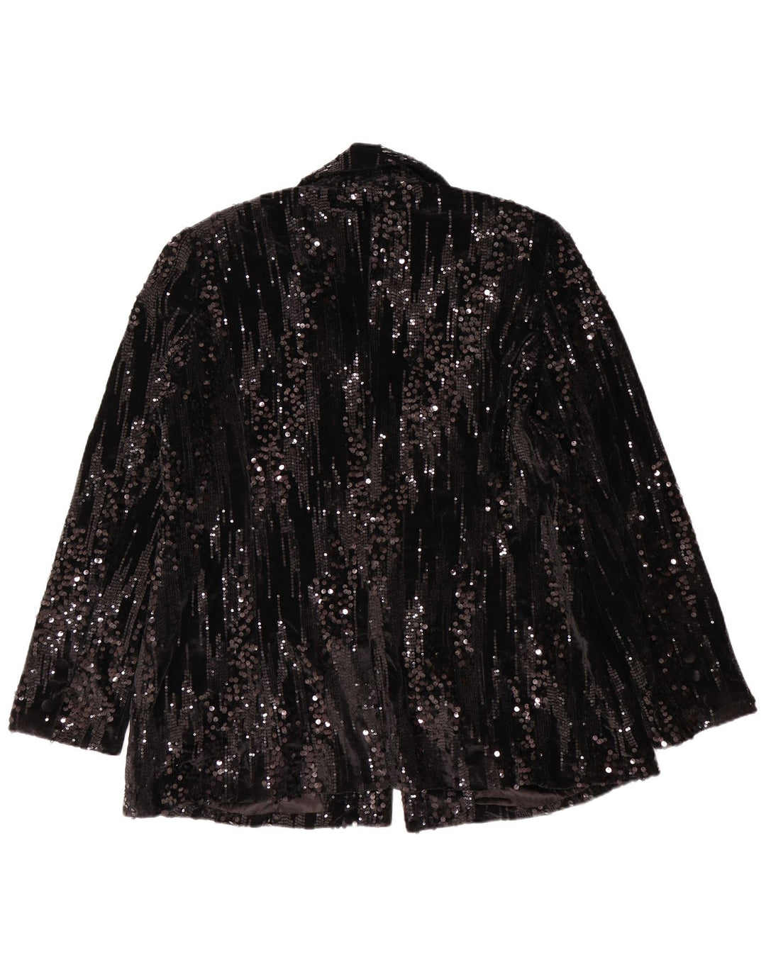 WALLIS Veste Blazer à Paillettes 1 Bouton pour Femme UK 20 2XL Noir Polyester