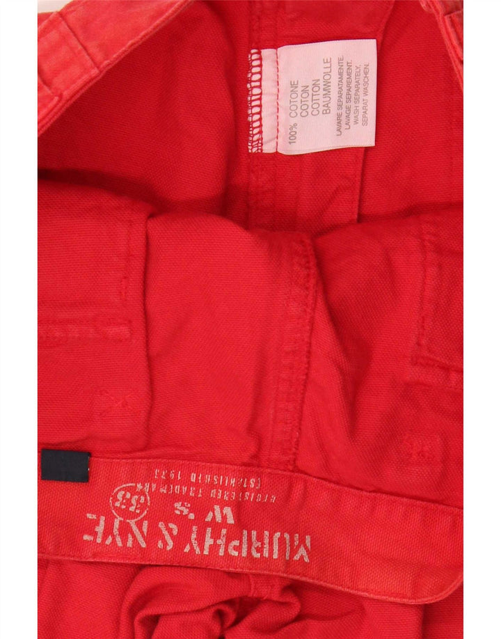 Murphy & Nye Pantalon Capri Cargo Femme W33 L22 Rouge Coton