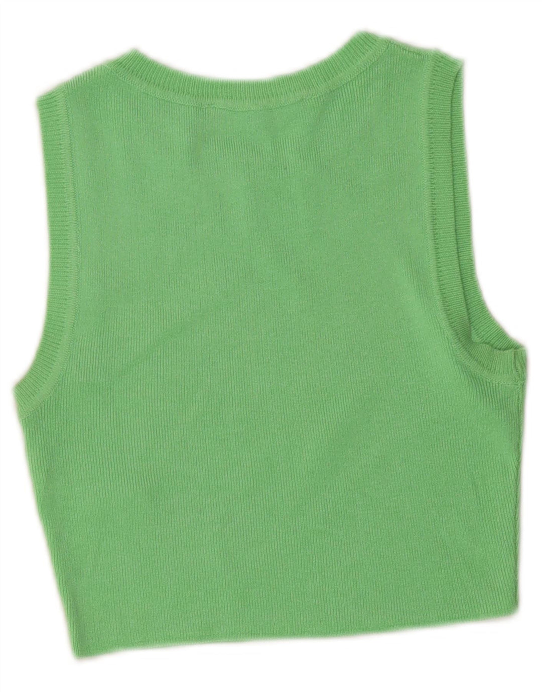 Zara Womens Crop Vest Top UK 8 Small Vert Viscose