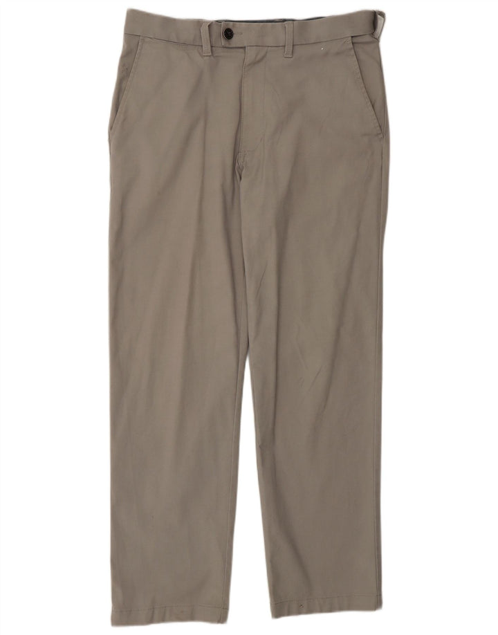 Marks & Spencer Pantalon de Costume Droit Homme W32 L28 Gris Coton