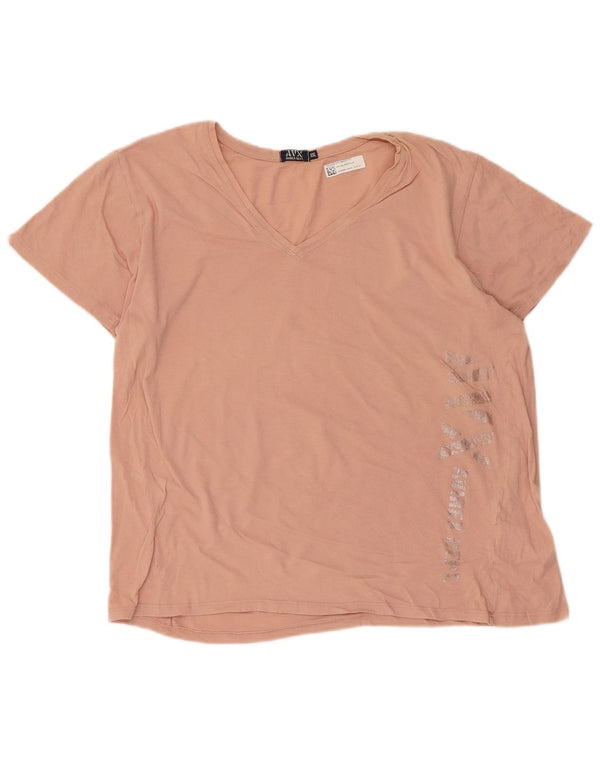 Avirex T-shirt graphique pour femme UK 20 2XL Rose Coton