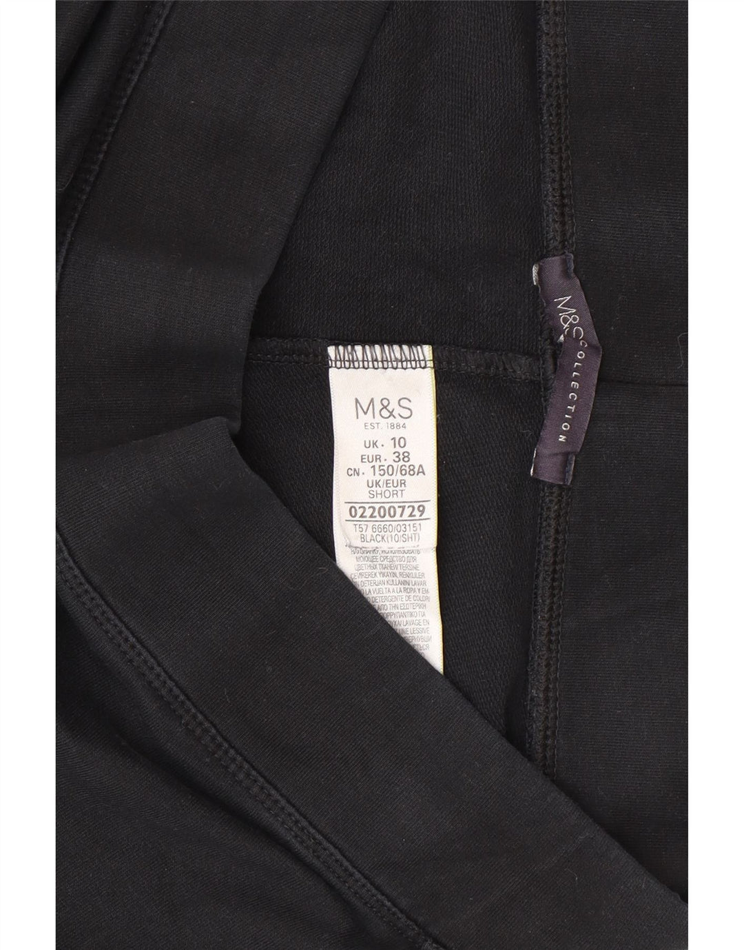 Marks & Spencer Pantalon de survêtement pour femme UK 10 Small Noir Coton