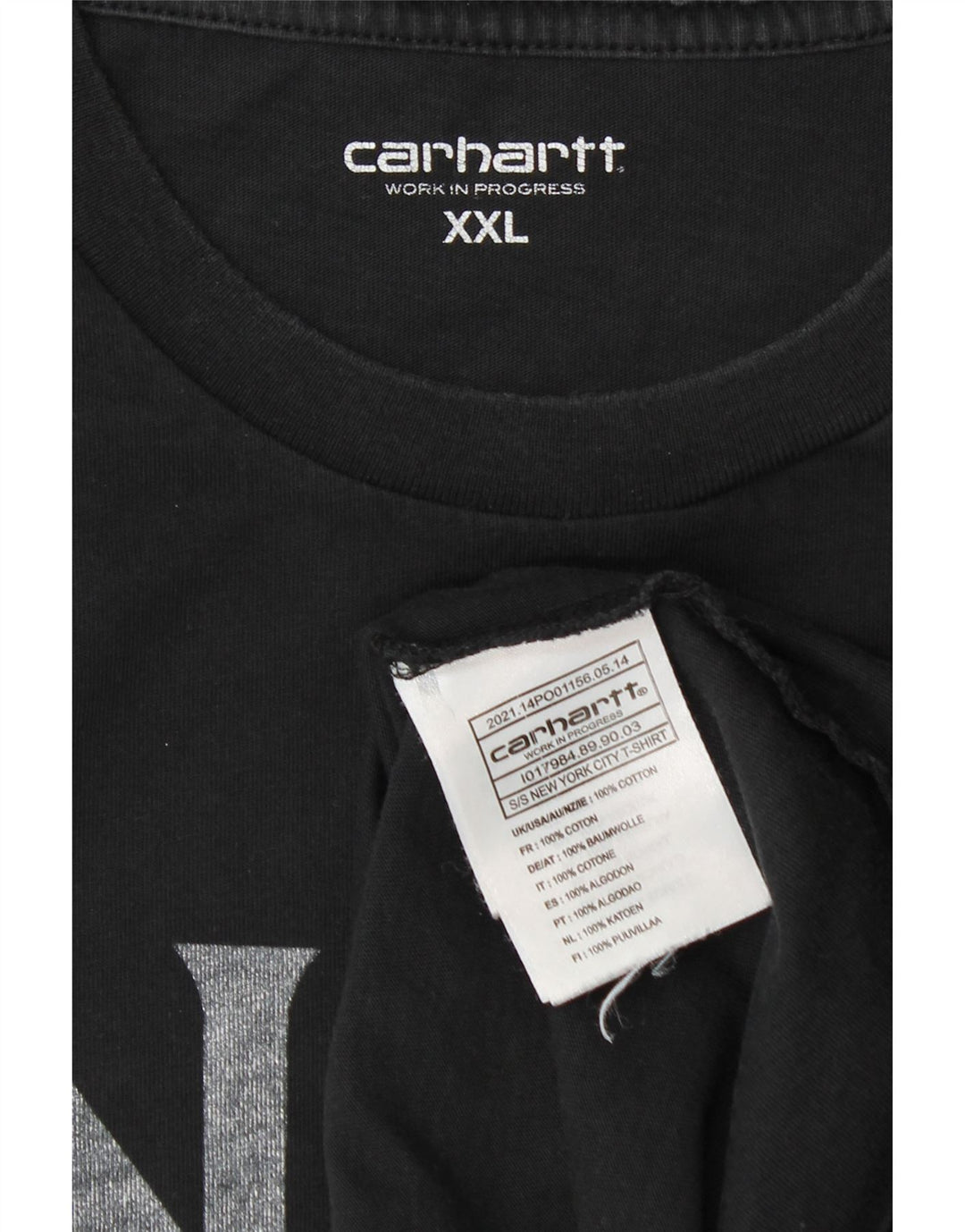 CARHARTT T-Shirt graphique homme haut 2XL coton noir