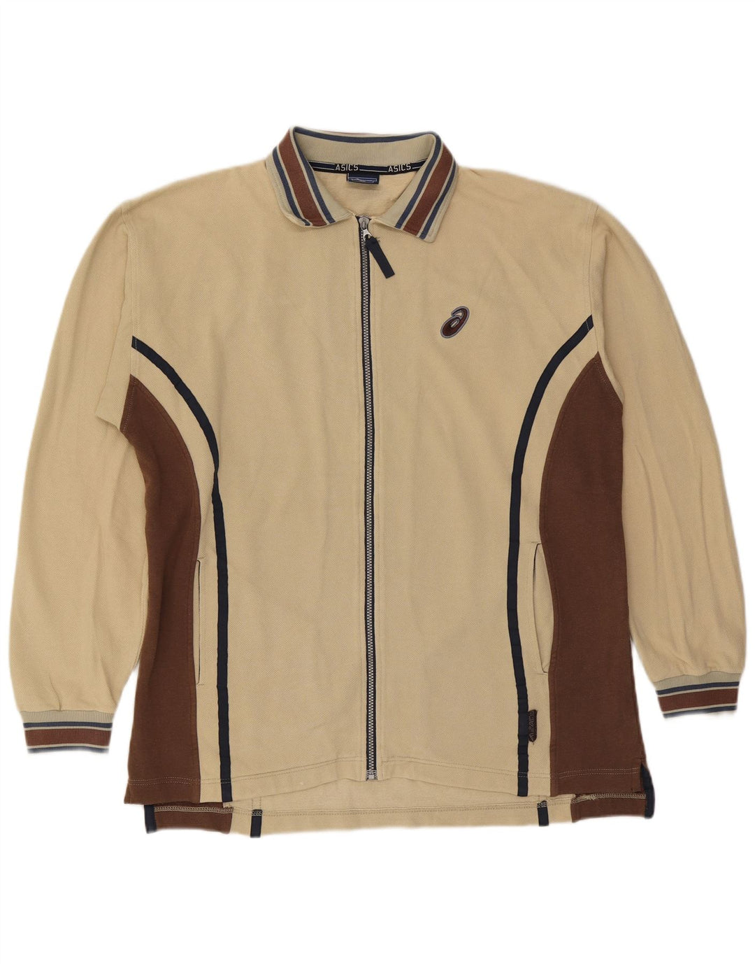 Asics Veste de Survêtement Homme XL Beige Colorblock