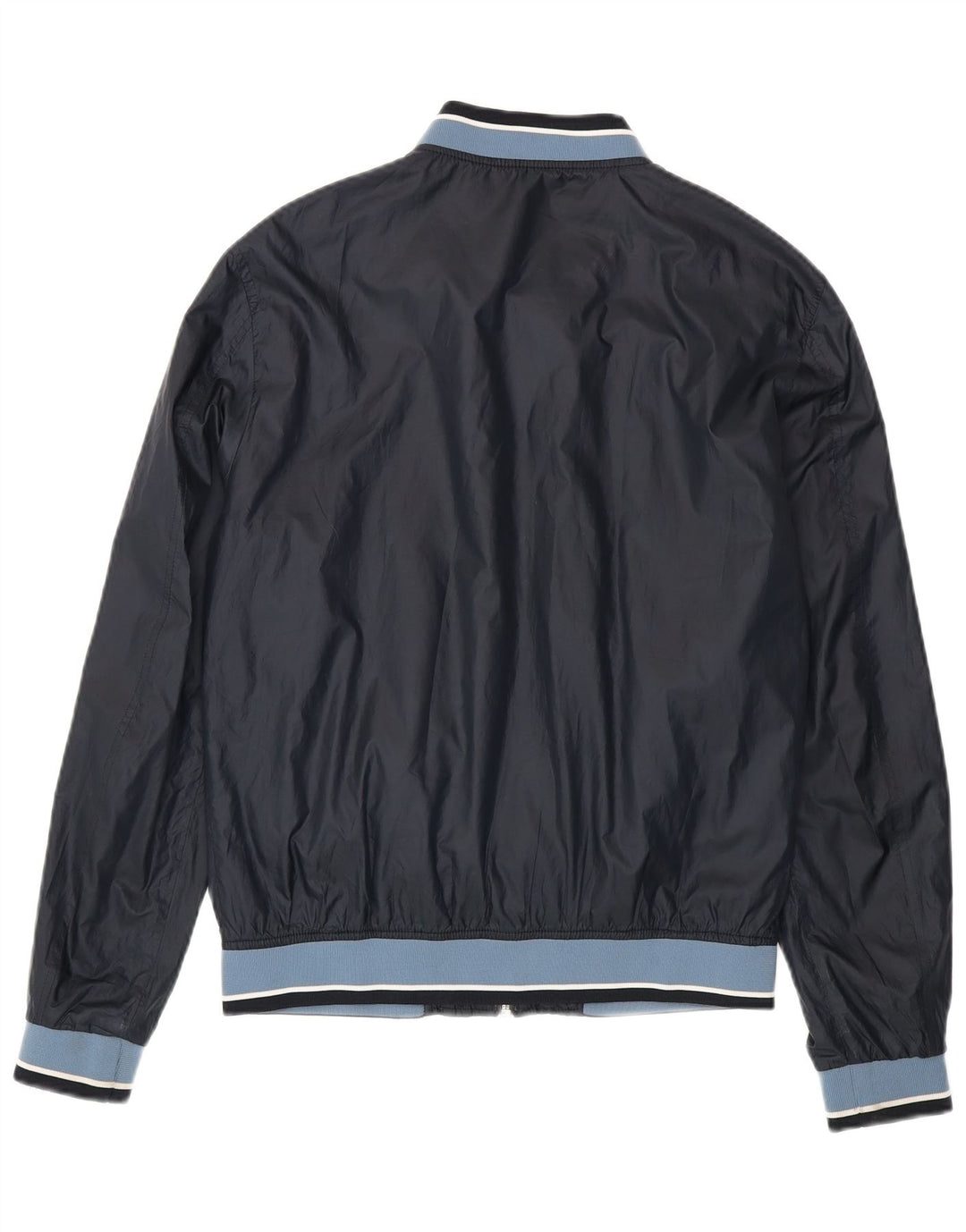 Zara Bomber Jacket Homme UK 40 Large Bleu Marine Colorblock Polyester