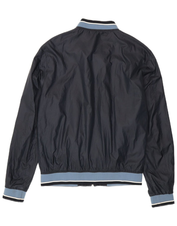 Zara Bomber Jacket Homme UK 40 Large Bleu Marine Colorblock Polyester