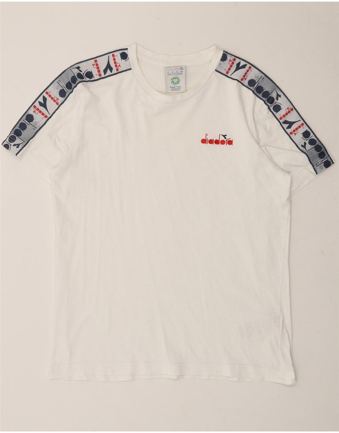 DIADORA Mens Graphic T-Shirt Top Small White Cotton Vintage Diadora and Second-Hand Diadora from Messina Hembry 