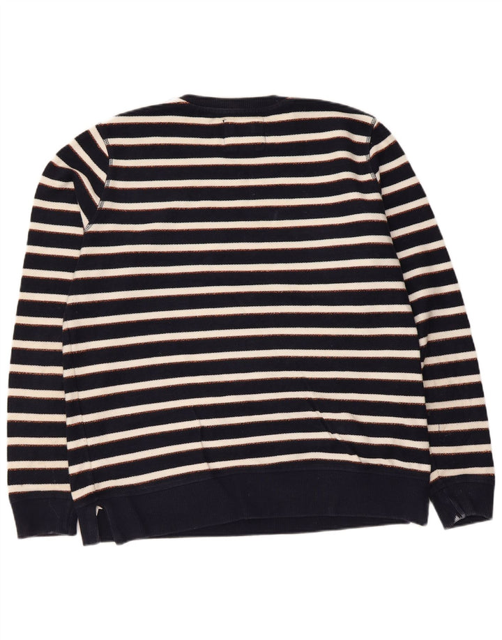 Fat Face Sweat-shirt pour femme UK 14 Medium Bleu marine rayé nautique