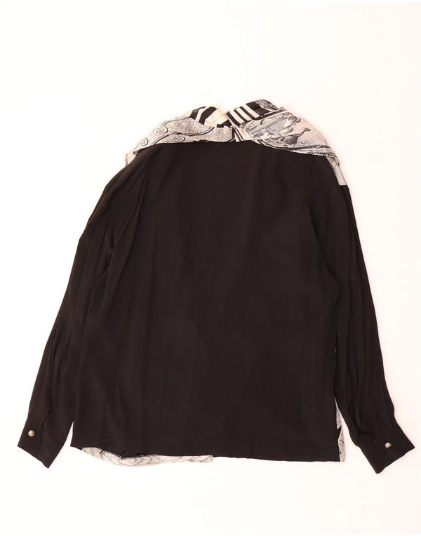 GIVIESSE Haut cardigan à motif abstrait pour femme UK 18 XL Noir