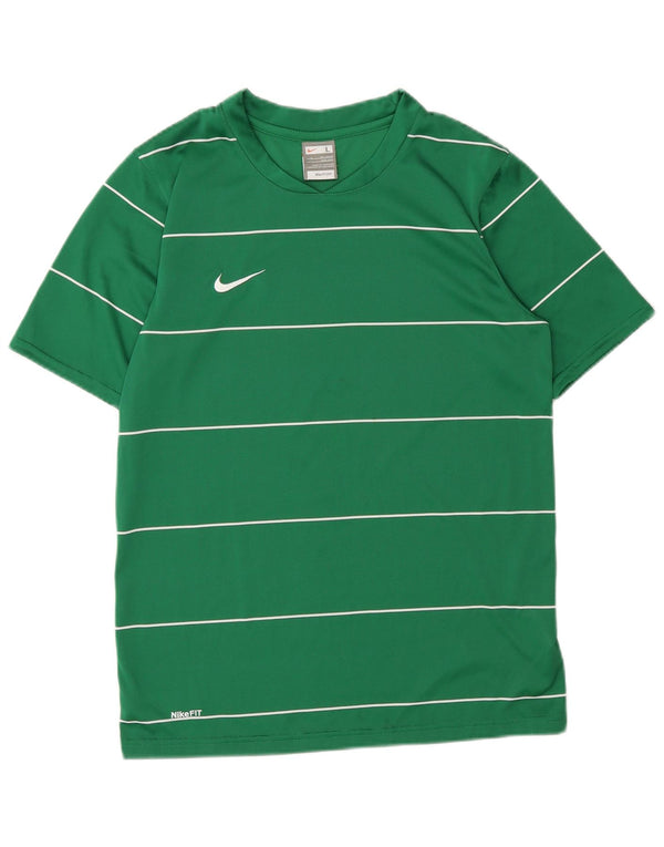 Nike Garçons Graphic T-Shirt Top 12-13 ans Large Vert Rayé Polyester