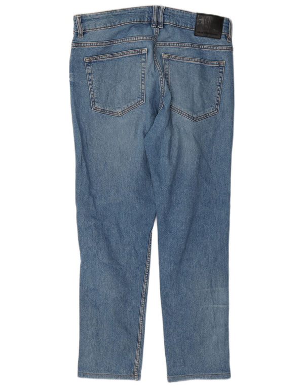 Zara Jean Slim Homme EU 42 Large W32 L27 Bleu Coton