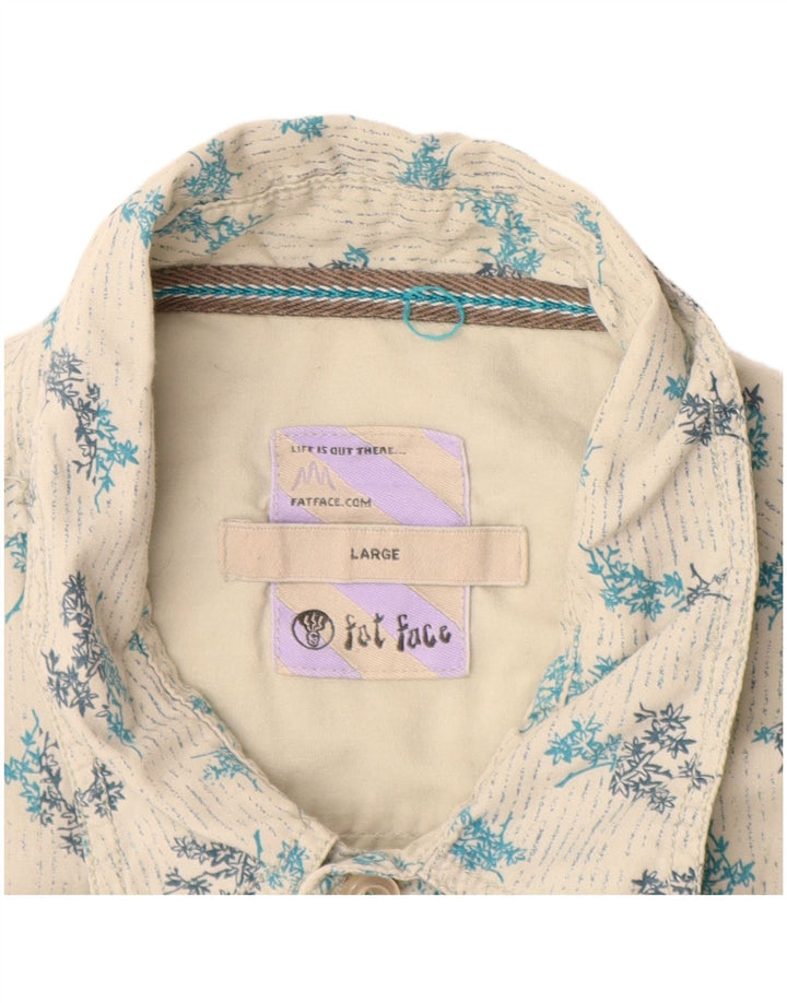 FAT FACE Chemise à Manches Courtes Homme Grand Blanc Floral Coton