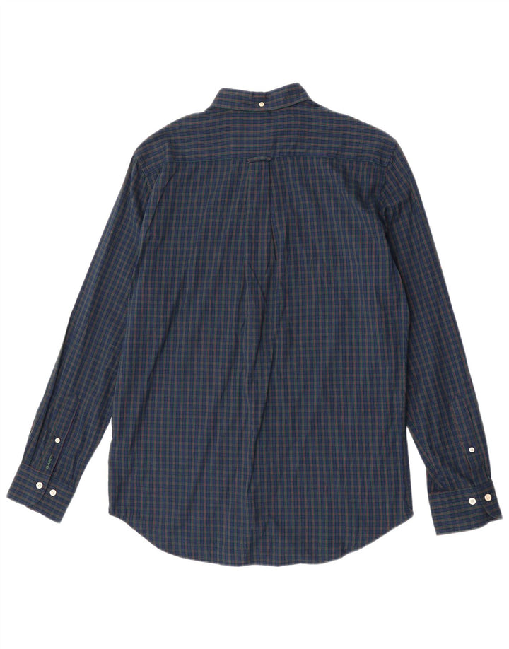 Gant Chemise coupe régulière pour homme Taille 39/40 15 3/4 Bleu marine moyen Vichy