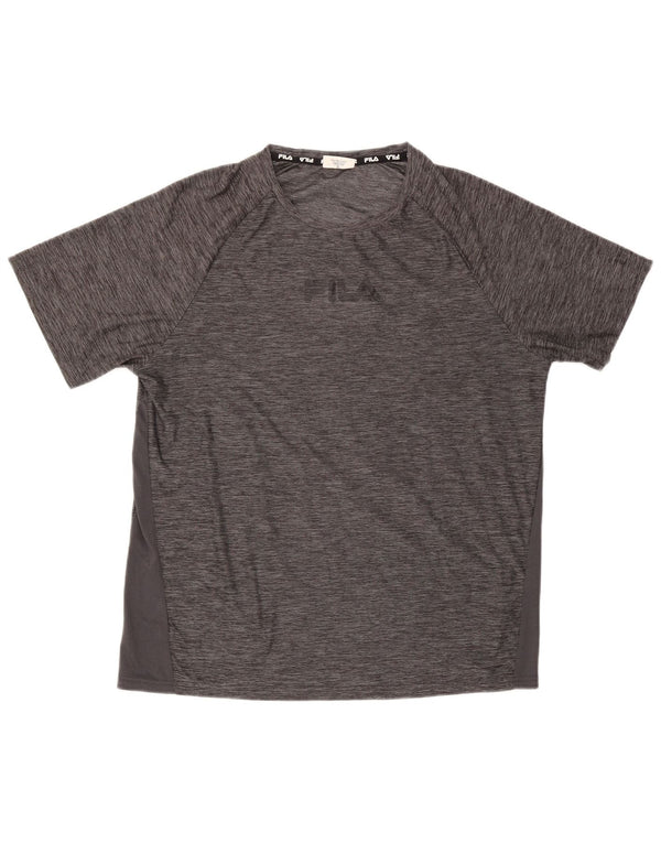 Fila T-Shirt Homme Haut Large Gris Moucheté Polyester