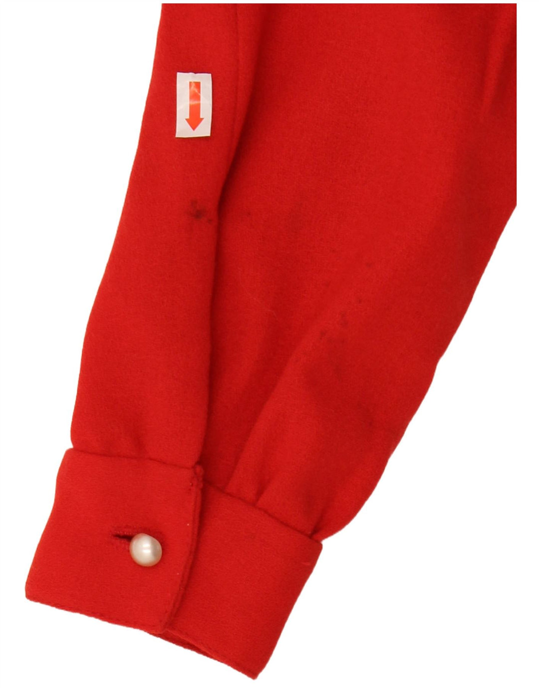 VINTAGE Femmes Crop Shirt Blouse UK 12 Rouge Moyen