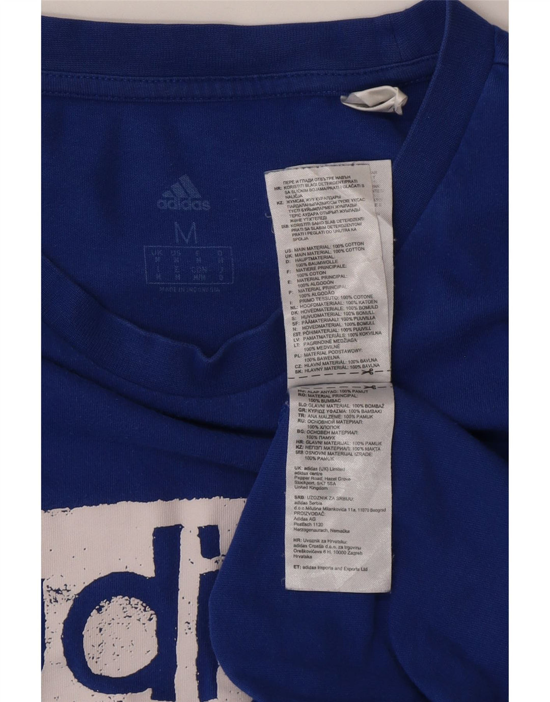 ADIDAS T-Shirt Graphique Homme Bleu Moyen Coton