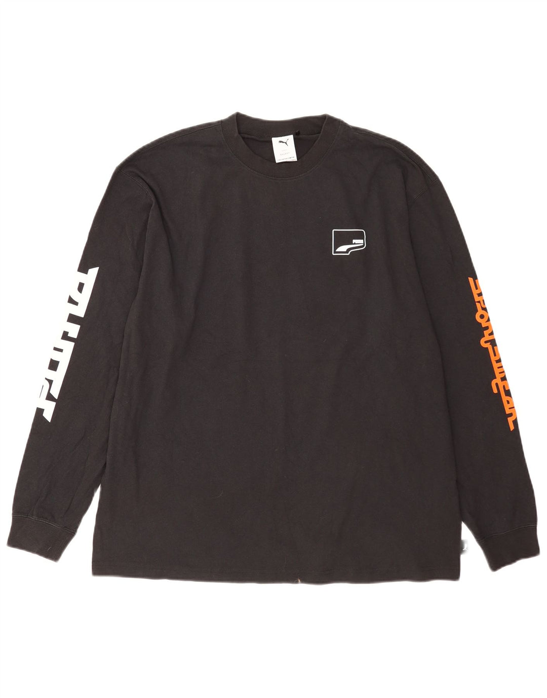 Puma Haut graphique à manches longues pour hommes, grand coton noir