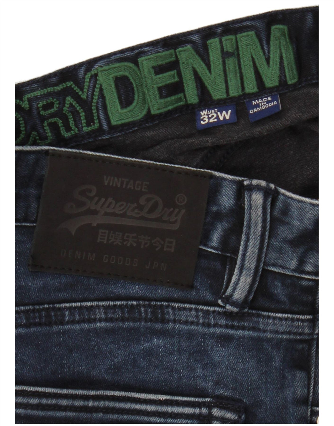 Superdry Short en jean W32 bleu marine moyen en coton pour homme