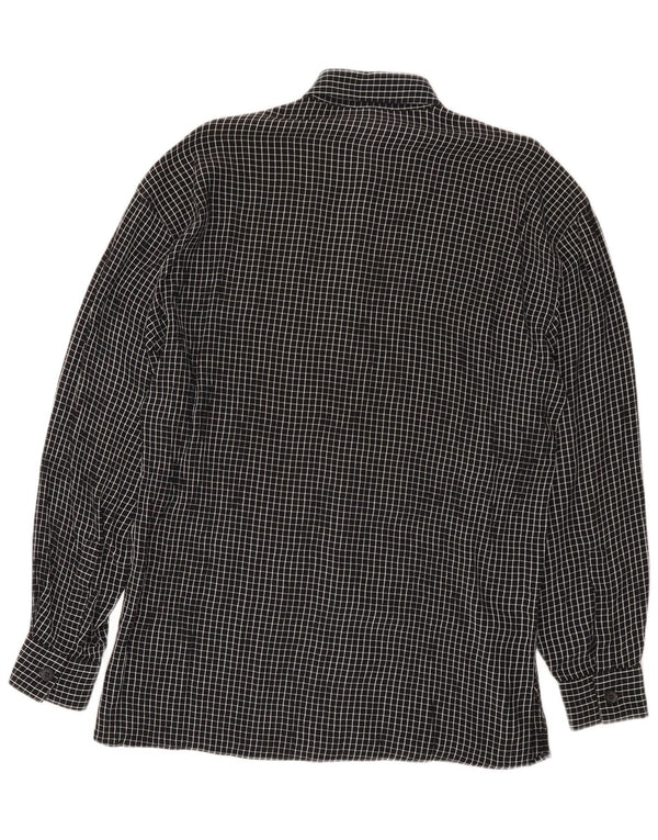 Chemise homme vintage à carreaux noirs moyens