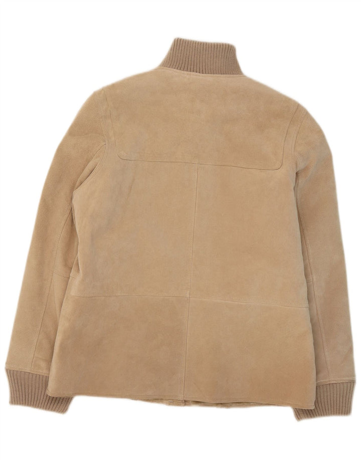 Castro Veste bomber en daim pour femme UK 14 Grand cuir beige