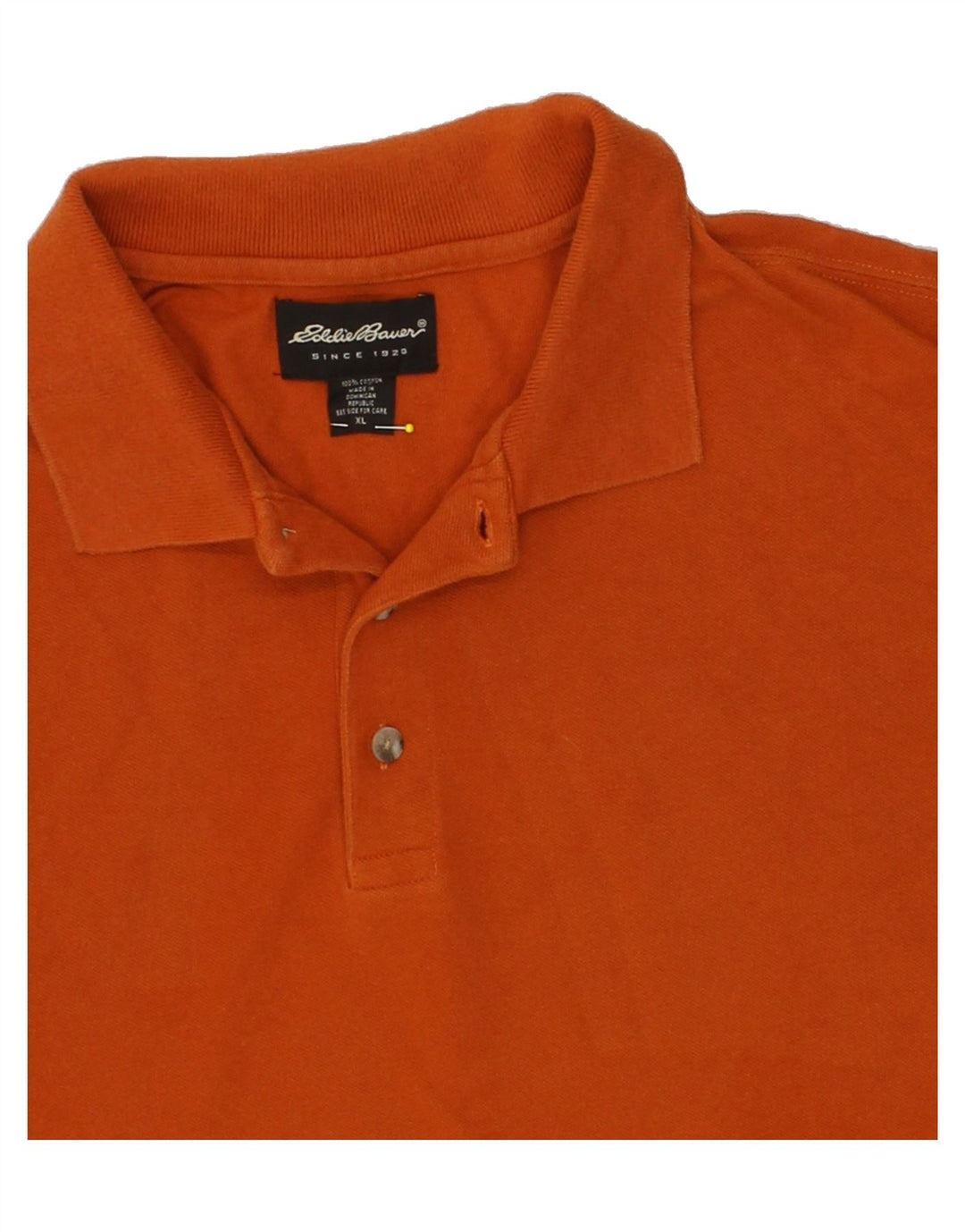 EDDIE BAUER Mens Polo Shirt XL Orange Cotton Vintage Eddie Bauer and Second-Hand Eddie Bauer from Messina Hembry 