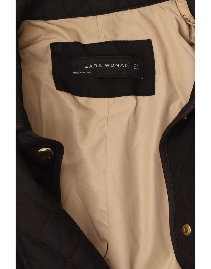 Zara Veste matelassée pour femme UK 14 Large Marron