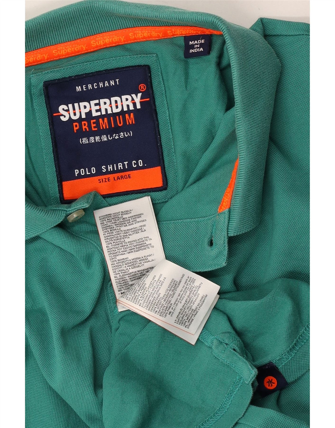 Superdry Polo Homme Grand Vert Coton