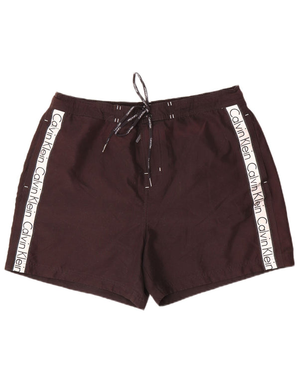 Calvin Klein Short de bain graphique pour homme XL Noir Colorblock Polyester