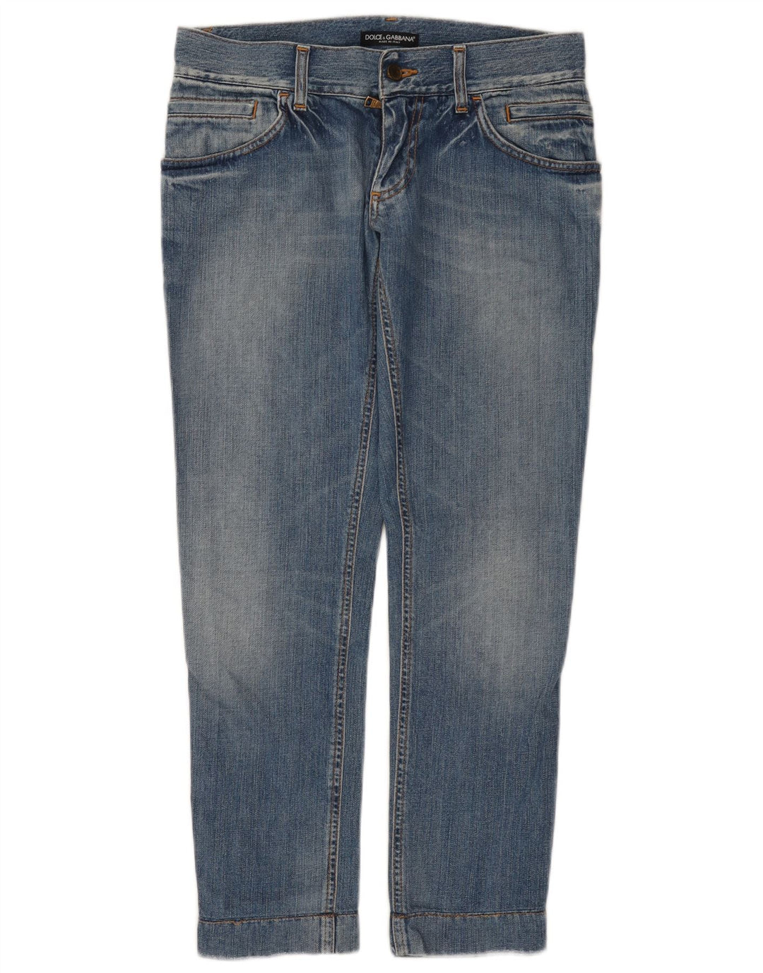 DOLCE & GABBANA Jean droit pour femme UK 12 Medium W30 L28 Bleu