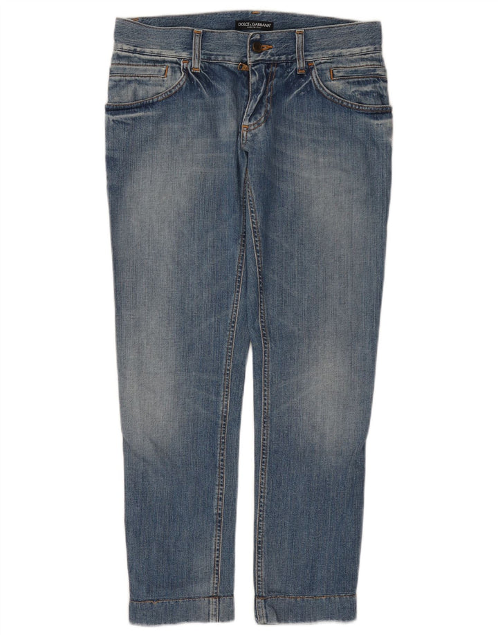 DOLCE & GABBANA Jean droit pour femme UK 12 Medium W30 L28 Bleu