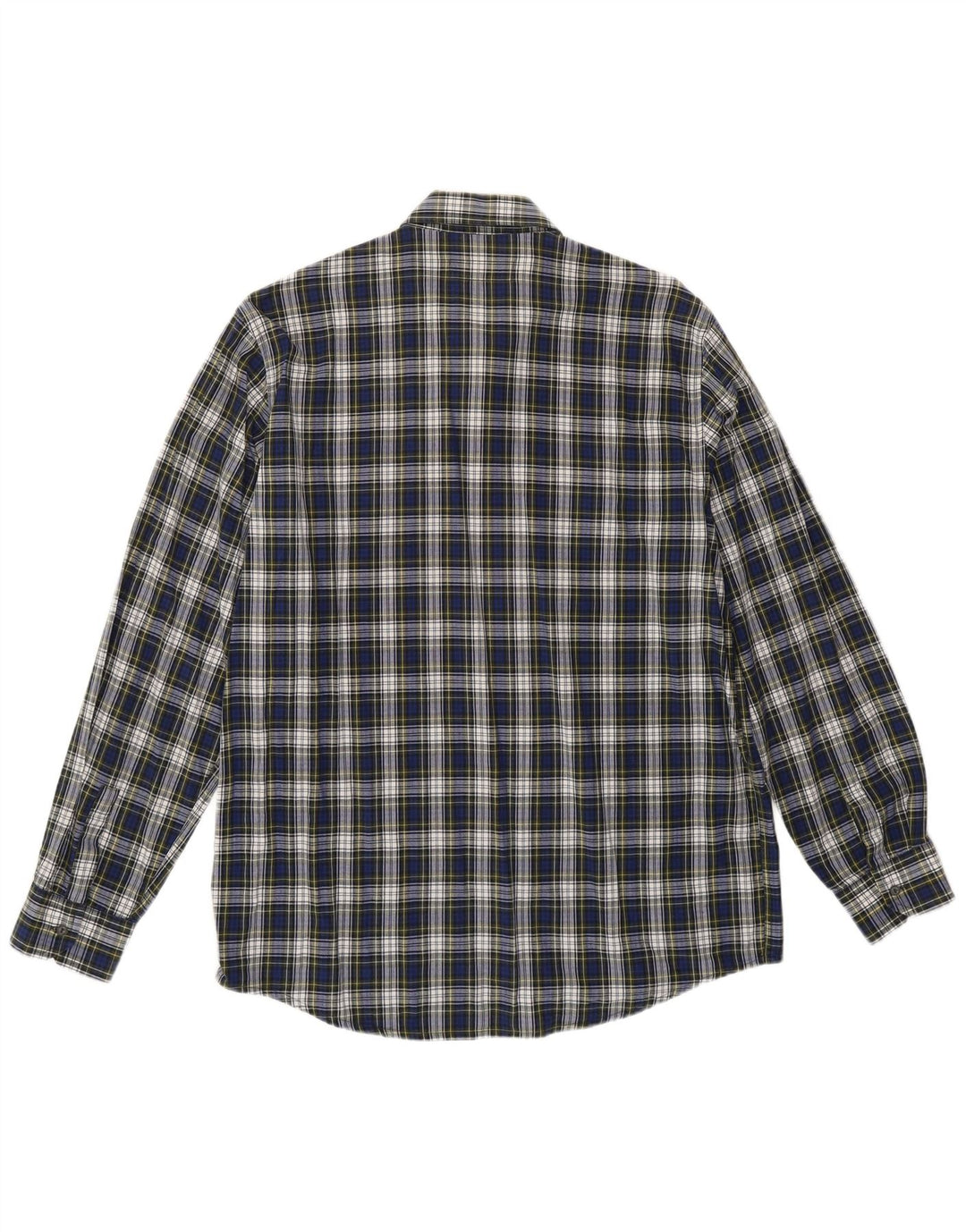 CROWN Chemise en flanelle pour homme Taille 42 Grand coton à carreaux bleu marine