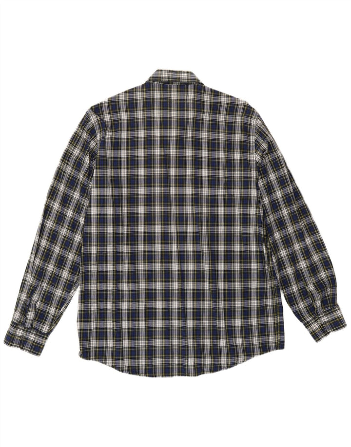 CROWN Chemise en flanelle pour homme Taille 42 Grand coton à carreaux bleu marine