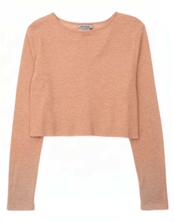 Zara Womens Crop Cardigan Top UK 12 Beige Moyen Moucheté