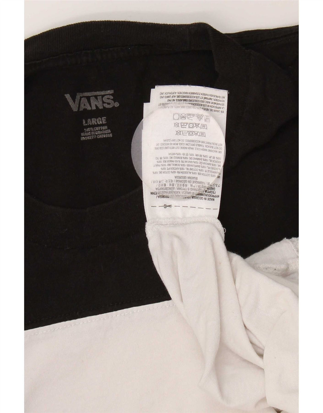 Vans T-Shirt Homme Haut Large Blanc Colorblock Coton