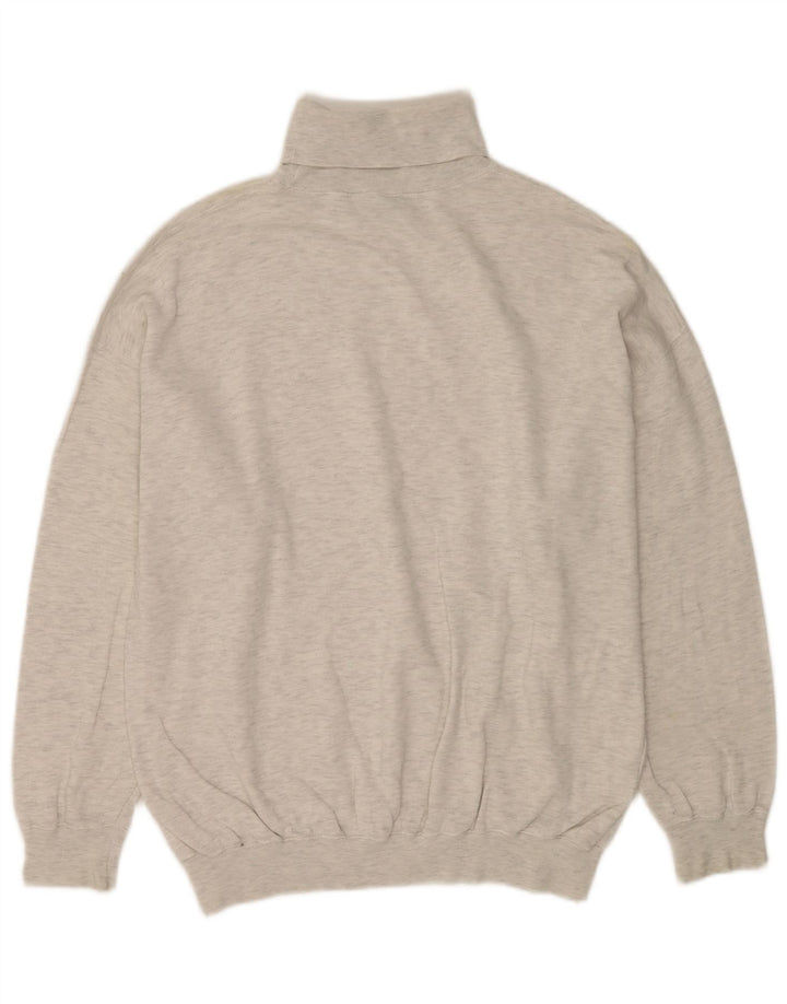 C & A Pull Col Roulé Homme Large Gris Moucheté Coton