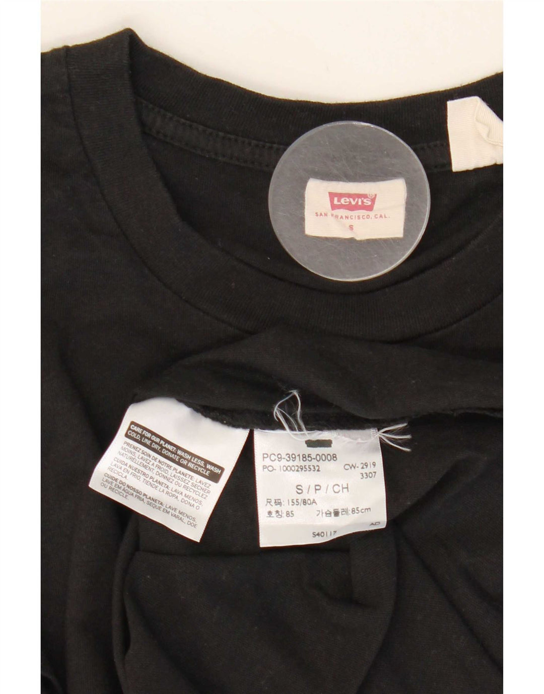 Levi's T-Shirt Femme UK 10 Small Noir