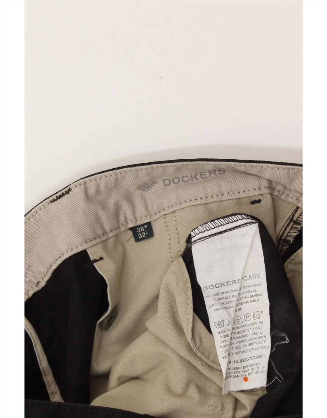 DOCKERS Pantalon Chino Droit Homme W36 L32 Noir Coton