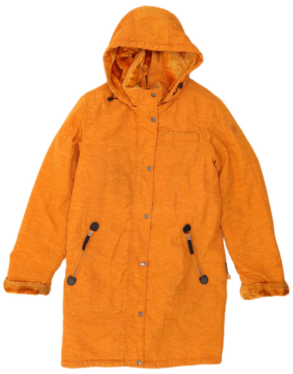 Kipling Womens Hooded Windbreaker Coat UK 14 Medium Yellow Nylon