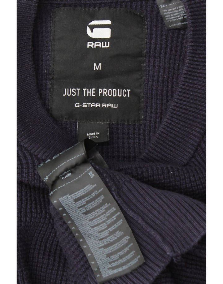 G-Star Pull ras du cou pour homme en coton color block bleu marine moyen