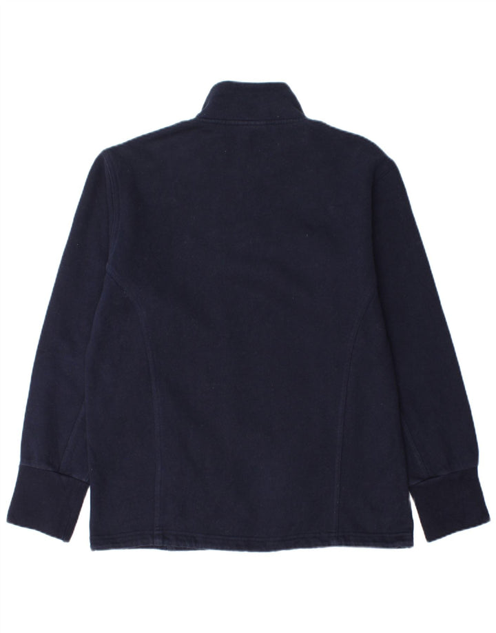 Reebok Sweat-shirt à col zippé pour femme UK 12 Bleu marine moyen Coton