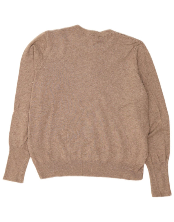 Marks & Spencer Pull Cardigan pour Femme UK 16 Large Marron Viscose