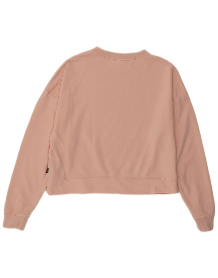 PUMA Sweat-shirt court surdimensionné pour femme UK 10 Petit coton rose