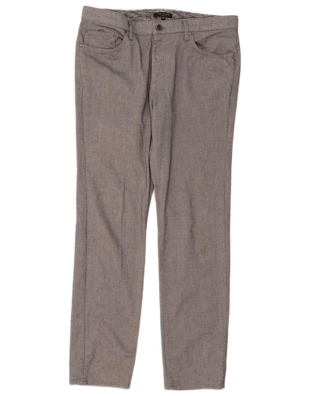 Ted Baker Pantalon Slim Casual Homme W32 L30 Gris Coton