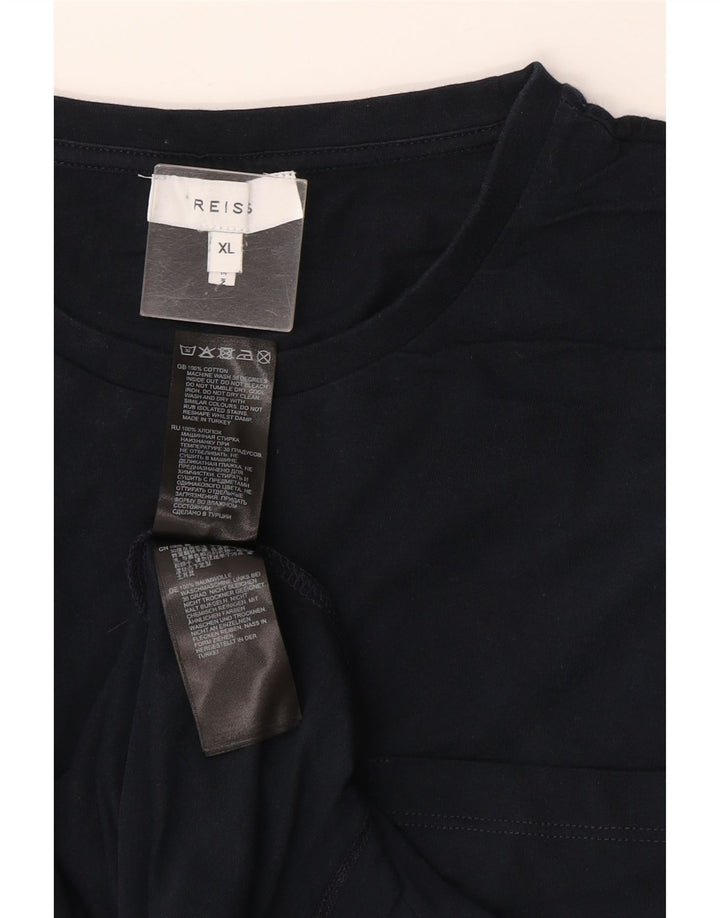 Reiss Homme Top Manches Longues XL Bleu Marine Coton